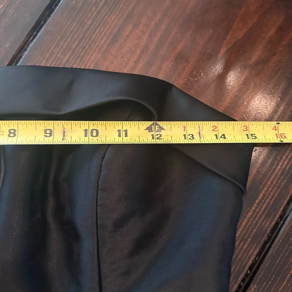 Vintage Mori Lee by Madeline Gardner black strapless sheer zipper 3/4 dress